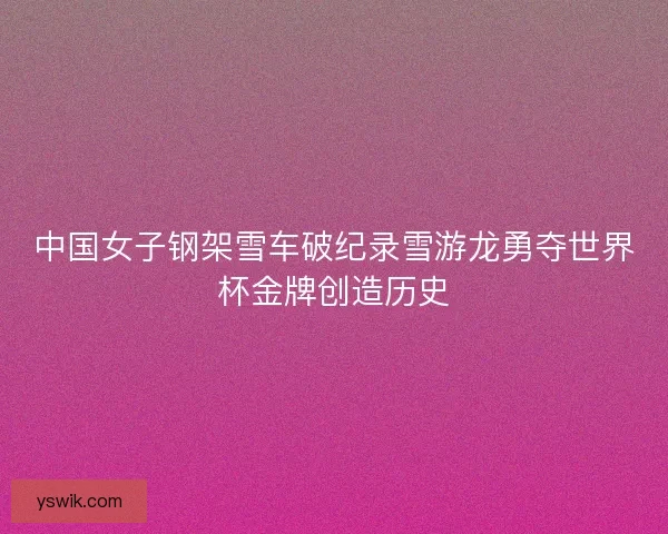 中国女子钢架雪车破纪录雪游龙勇夺世界杯金牌创造历史 中国女子钢架雪车破纪录雪游龙勇夺世界杯金牌创造历史